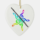 Flute Music Rainbow kerstversiering Keramisch Ornament (Rechts)