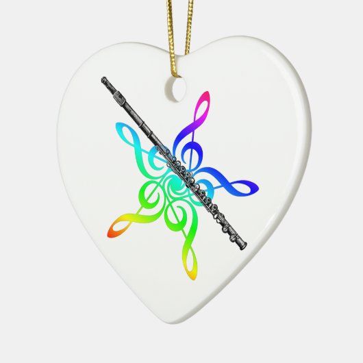 Flute Music Rainbow kerstversiering Keramisch Ornament (Links)