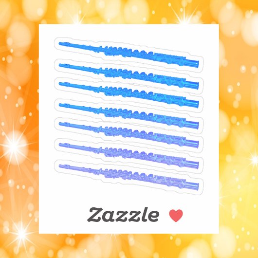 Flute Musical Instrument Blauw Sticker