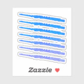 Flute Musical Instrument Blauw Sticker (Vel)