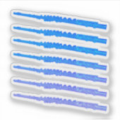 Flute Musical Instrument Blauw Sticker (Voorkant)