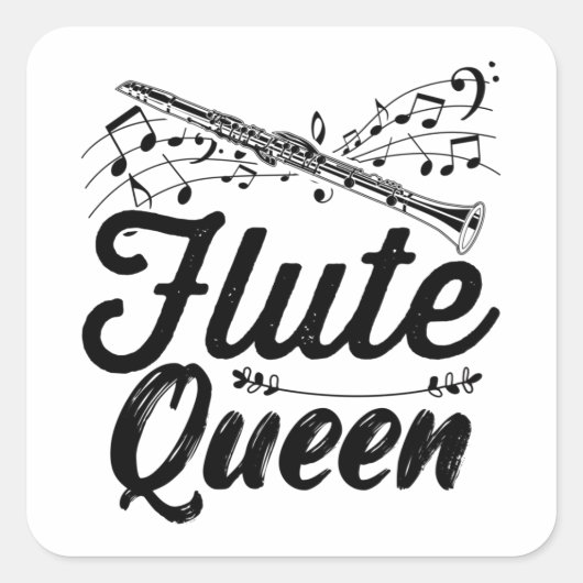 Flute Musical Instrument | Flutist Gift Idee Vierkante Sticker (Voorkant)