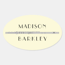 Flute Musician Music Teacher Band Ovale Sticker
