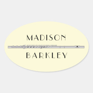 Flute Musician Music Teacher Band Ovale Sticker