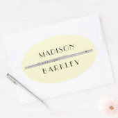 Flute Musician Music Teacher Band Ovale Sticker (Envelop)