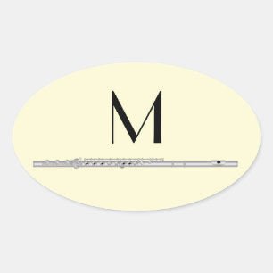 Flute Musician Music Teacher Band Ovale Sticker