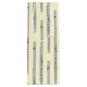 Flute Musician Music Teacher Band Wijn Cadeautas (Achterkant)