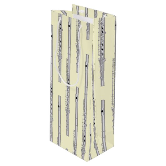 Flute Musician Music Teacher Band Wijn Cadeautas (Voorkant Gekanteld)