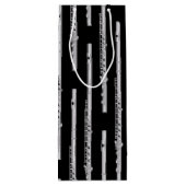 Flute Musician Music Teacher Band Wijn Cadeautas (Achterkant)