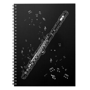 Flute Muzieknoten Instrument Musician Flutist Notitieboek