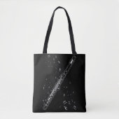 Flute Muzieknoten Instrument Musician Flutist Tote Bag (Voorkant)