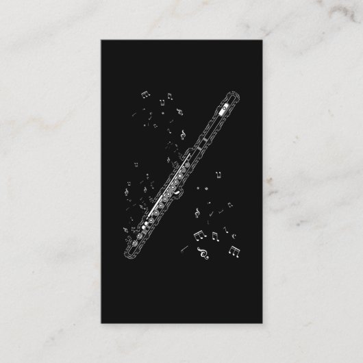 Flute Muzieknoten Instrument Musician Flutist Visitekaartje (Voorkant)