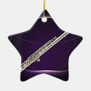 Flute of Flutist Musician Star Ornament
