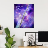 Flute of Flutist Musicien Poster (Thuiskantoor)