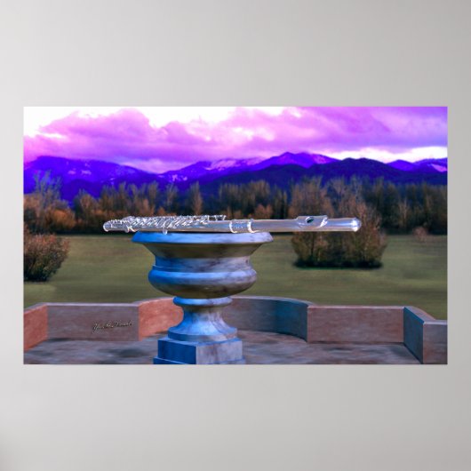 Flute on Marble Vase 2c Poster (Voorkant)
