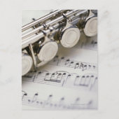 Flute on Sheet Music Briefkaart (Voorkant)