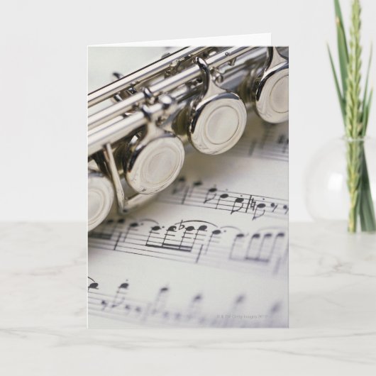 Flute on Sheet Music Kaart (Voorkant)