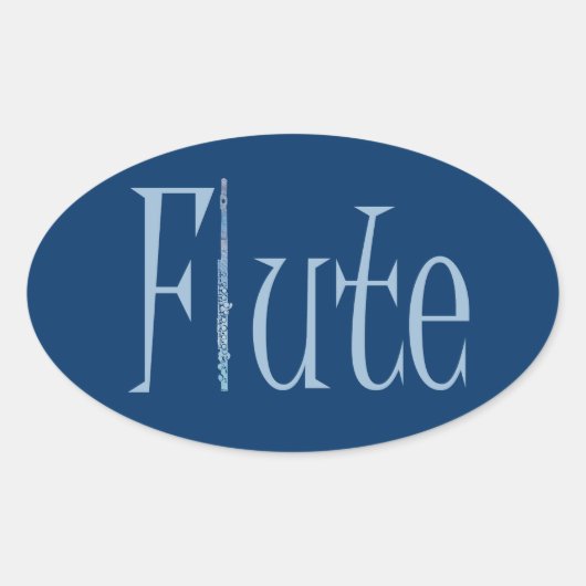 Flute Ovale Sticker (Voorkant)