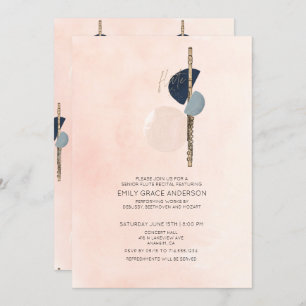 Flute overweging Abstract Blush Pink & Blue Gold Kaart
