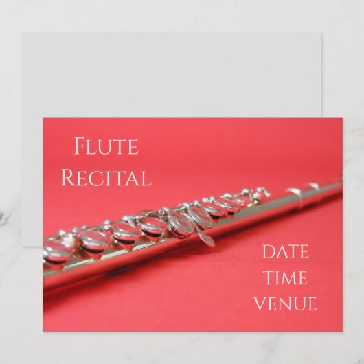 Flute overweging elegant concertprestaties kaart (Voorkant / Achterkant)