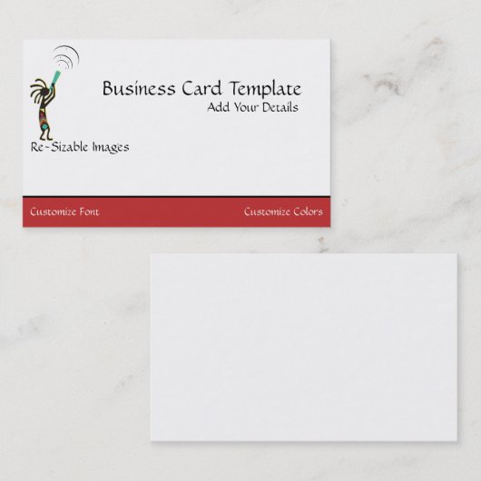 Flute Palling Kokopelli Logo Visitekaartje (Voorkant / Achterkant)