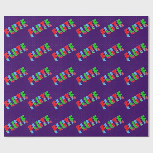Flute Patchwork-tekst Cadeaupapier (Vlak)