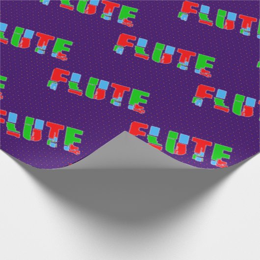 Flute Patchwork-tekst Cadeaupapier (Hoek)
