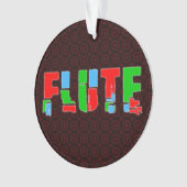 Flute Patchwork-tekst Ornament (voorkant)