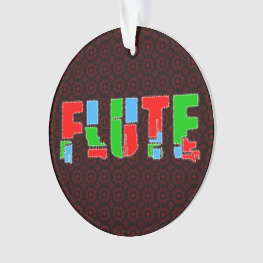 Flute Patchwork-tekst Ornament (voorkant)