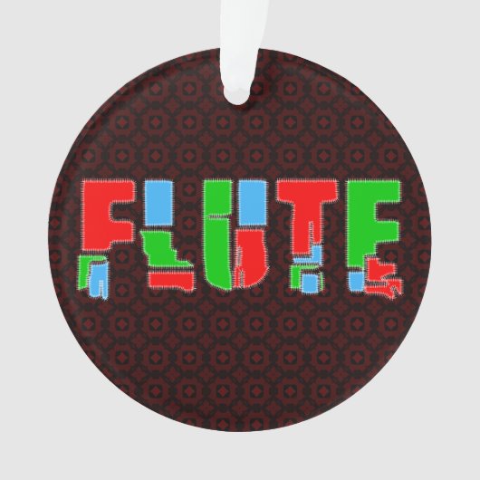 Flute Patchwork-tekst Ornament (voorkant)