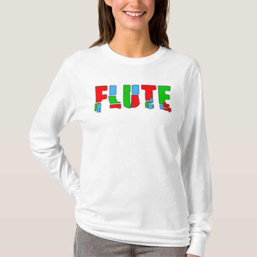 Flute Patchwork-tekst T-shirt (Voorkant)