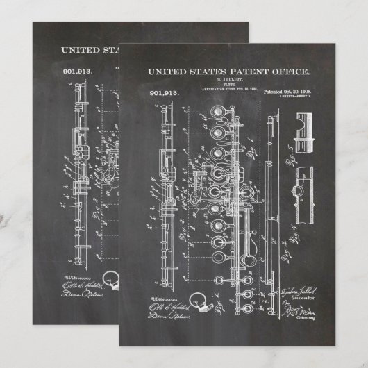 Flute Patent Feestdagenkaart (Voorkant / Achterkant)