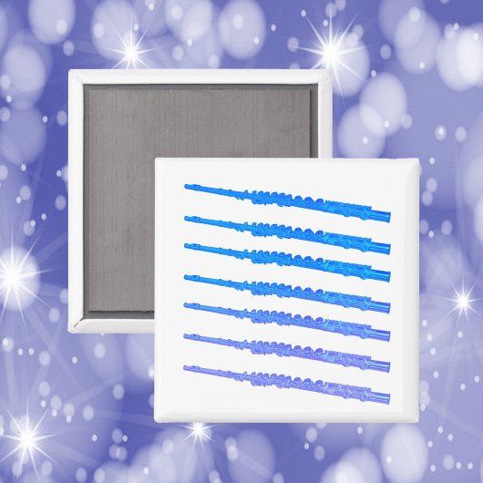 Flute Pattern Blue Ombre Magneet