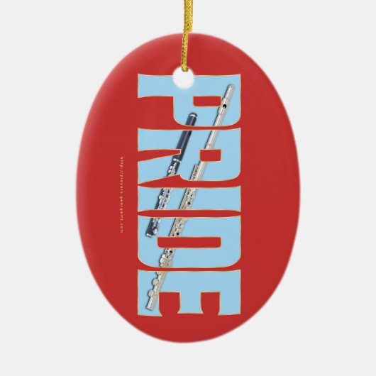 Flute - Piccolo PRIDE Keramisch Ornament (Voorkant)