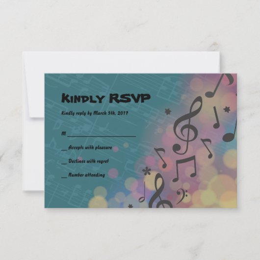 Flute Player Bat Mitzvah Uitnodigingskaart RSVP Kaartje (Voorkant)