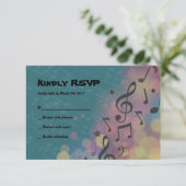 Flute Player Bat Mitzvah Uitnodigingskaart RSVP Kaartje (Staand voorkant)