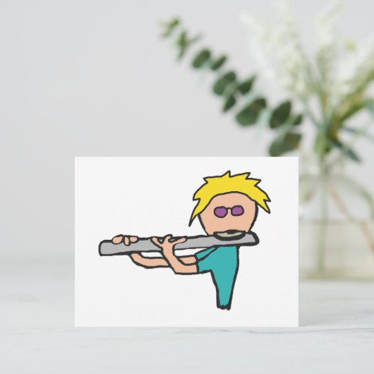 Flute Player Briefkaart (Staand voorkant)