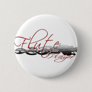 Flute Player Dragon Ronde Button 5,7 Cm