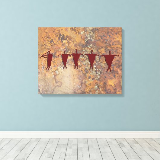 Flute Player en Caravan Canvas Afdruk (Insitu (Houten vloer))