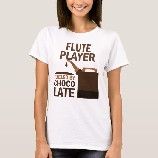 Flute Player (Funny) Chocolate T-shirt (Voorkant)