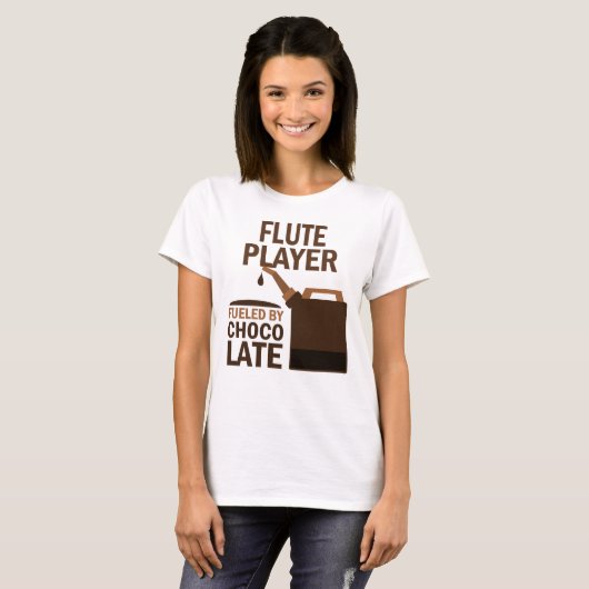 Flute Player (Funny) Chocolate T-shirt (Voorkant volledig)