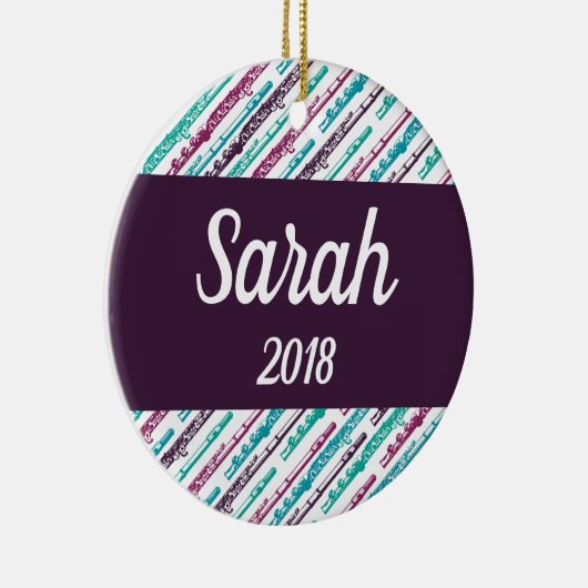 Flute Player Gift Personalized Custom Music Keramisch Ornament (Rechts)