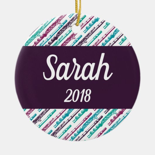 Flute Player Gift Personalized Custom Music Keramisch Ornament (Voorkant)