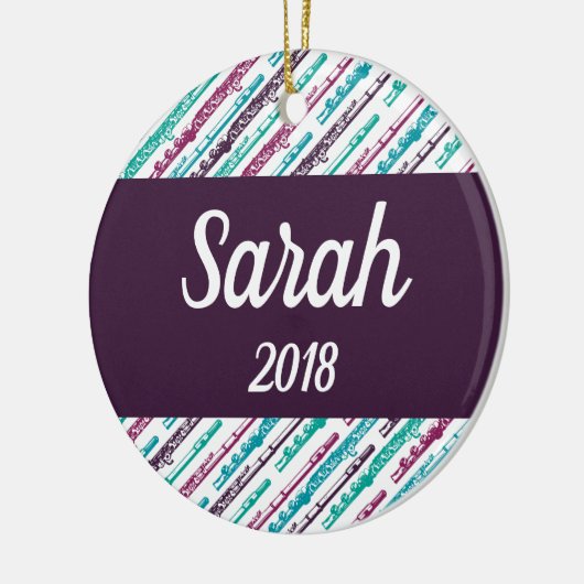 Flute Player Gift Personalized Custom Music Keramisch Ornament (Links)