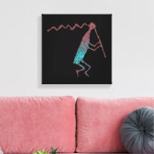 Flute Player Petroglyph Canvas Afdruk (Insitu (Woonkamer))