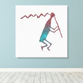 Flute Player Petroglyph Canvas Afdruk (Insitu (Houten vloer))