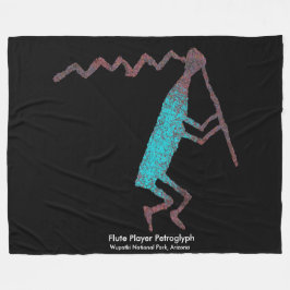 Flute Player Petroglyph Fleece Deken