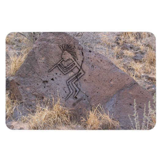 Flute Player Petroglyph Magneet (Horizontaal)