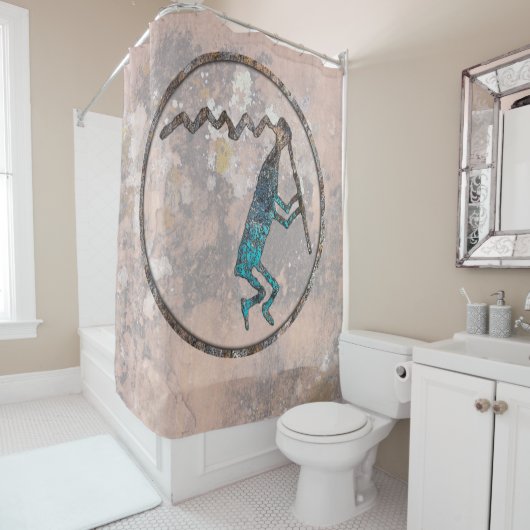Flute Player Petroglyph Shower Curtain Douchegordijn (In situ)
