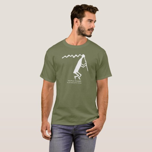 Flute Player Petroglyph T-shirt (Voorkant volledig)